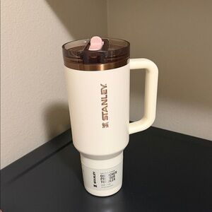 Stanley Cream and Brown Travel Mug